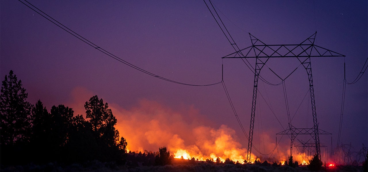 Wildfire causing power outages